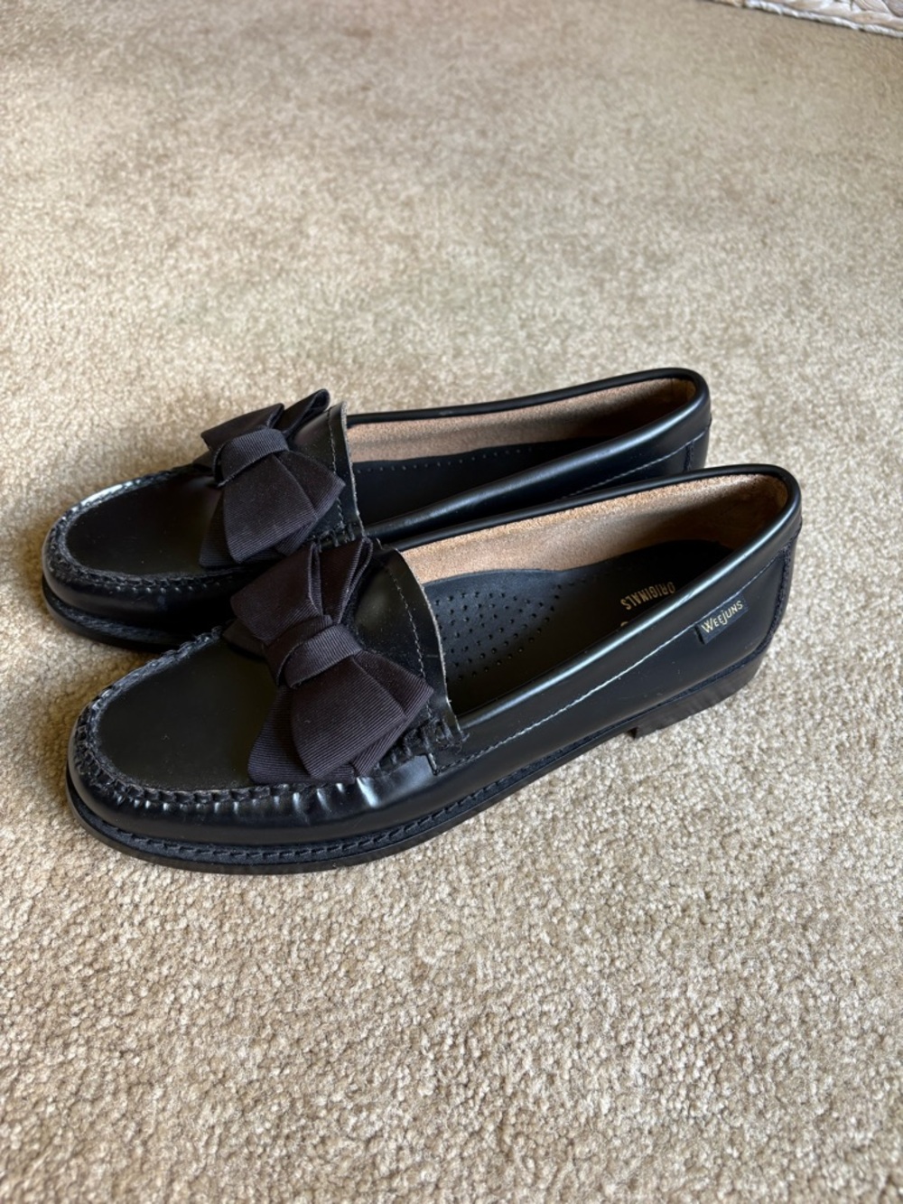 G.H. Bass & Co. Black Bow Loafers